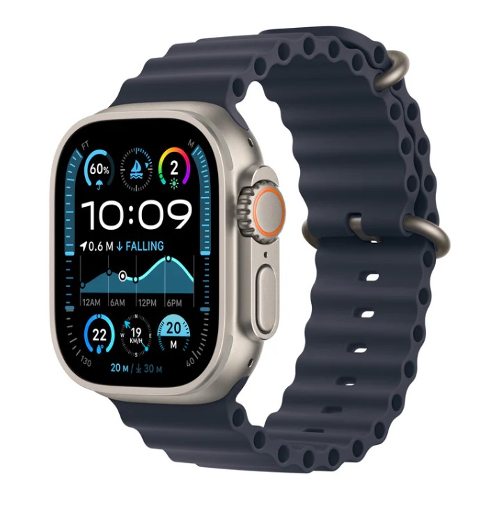 Apple Watch Ultra 2(2024) Cellular 49mm Natural Titanium Case with Navy Ocean Band